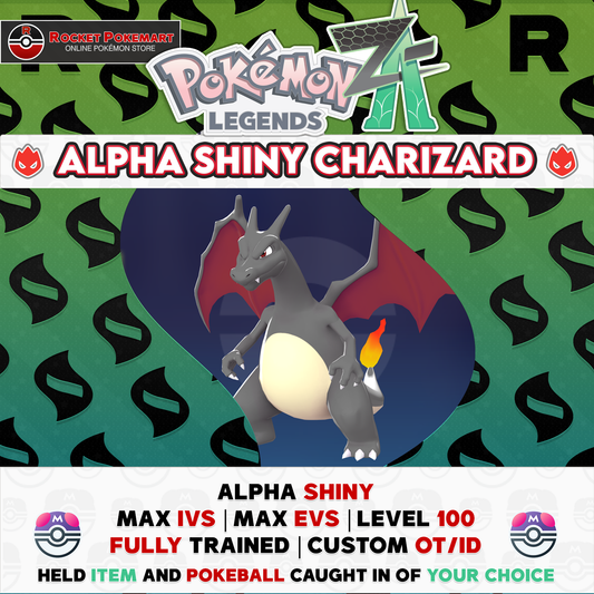 Alpha Shiny Charizard - Pokemon Legends ZA - MAX 6 IVS - Mega Charizard X/Y