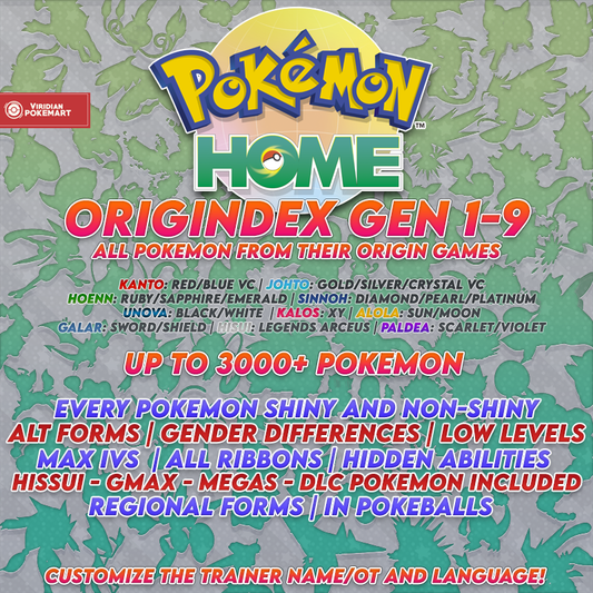 Ultimate Origin Dex Generations 1-9